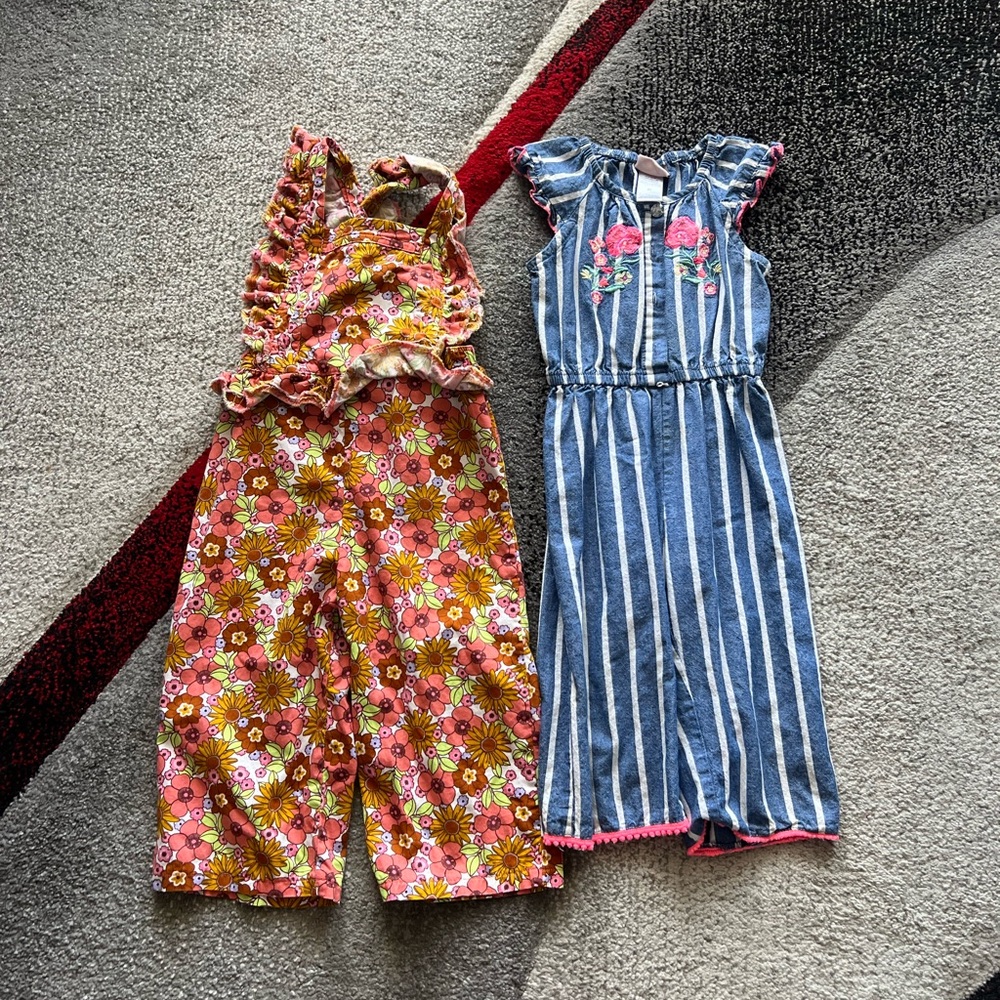 Little Lass And Wonder Nation Girls 4T Jumpsuit Bundle